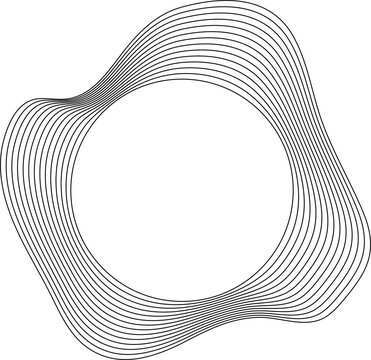 Circle liquid shapes made of lines with empty space for text