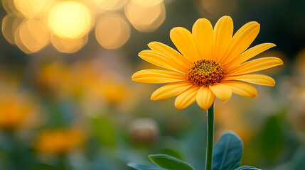 Obraz premium Serene Beauty of a Wildflower - Minimalist Composition with Bokeh Background
