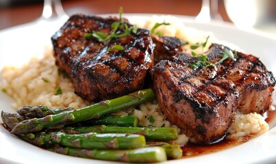 Elegant Seared Tuna Slices with Sesame on White Plate: Gourmet Seafood Dish for Fine Dining and Culinary Marketing. Perfect for Restaurant Menus, Health-Conscious Dining, Date Nights, and Minimalist F