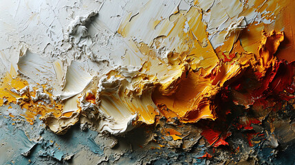 Obraz premium Minimalistic Liquid Paint Beige, White And Red Wavy Texture Background