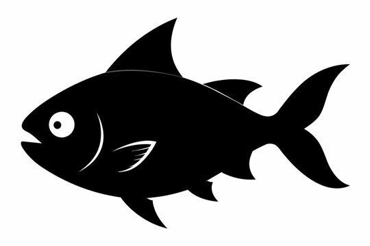 recommend clip art:  Piranha fish silhouette black vector art illustration