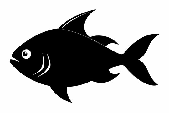 recommend clip art:  Piranha fish silhouette black vector art illustration