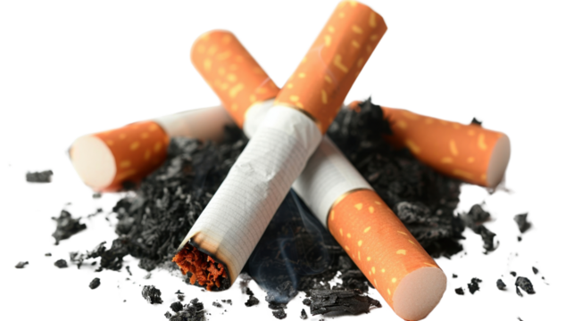 Stop smoking, no smoking cigarettes isolaed on white background