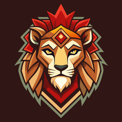 Obraz premium Graphic logo tribal lion head.