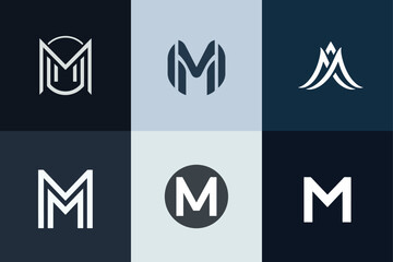 M logo set vector