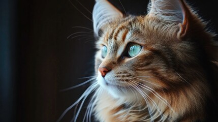 Obraz premium Closeup Portrait of a Cat with Green Eyes