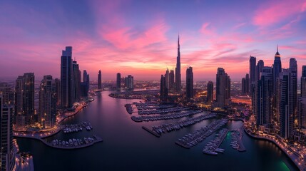 Fototapeta premium Dubai Skyline at Sunset