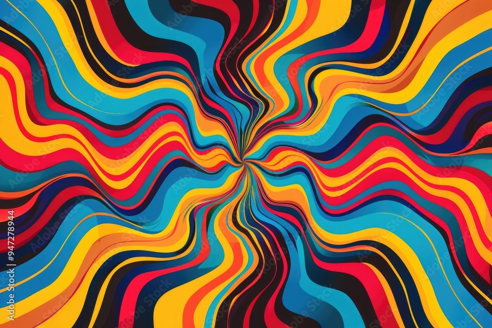 Poster a vibrant and colorful psychedelic background