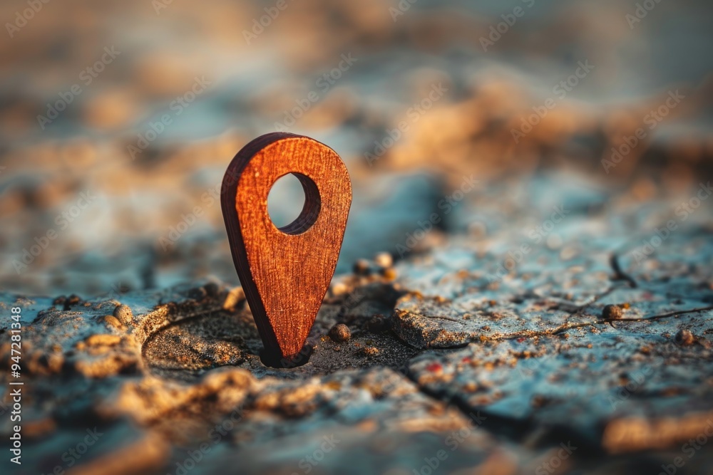 Aufkleber a simple wooden pin featuring a circular hole at its center, suitable for various uses such as craft