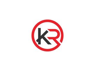 Obraz premium KR Letter Logo design Vector Art, Icons, and Graphics