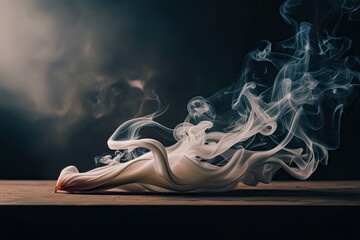 Swirling Smoke in Dark Background Creating a Mysterious and Atmospheric Flow