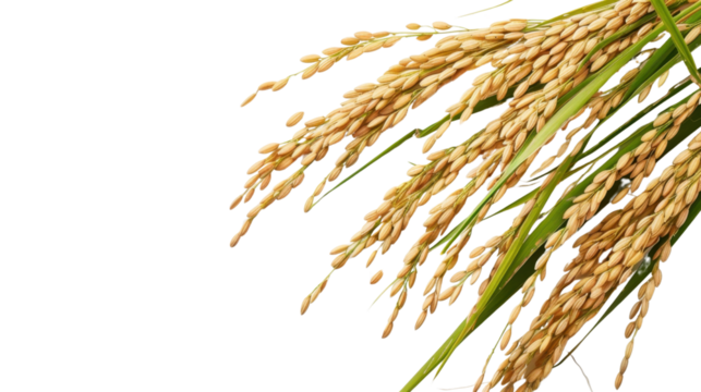 Paddy rice isolated on white background