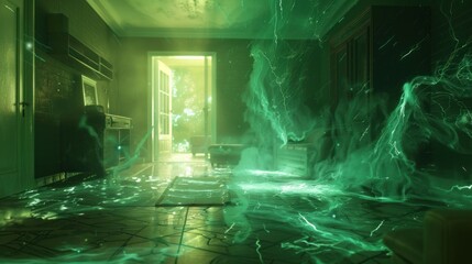Mystical Green Energy Fills Room