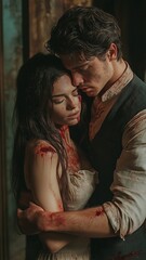 a thriller film featuring a guy and a woman as reanimated corpses that attack