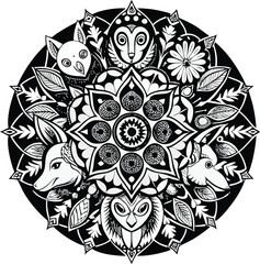 Abstract Expression Mandala Art & Illustration