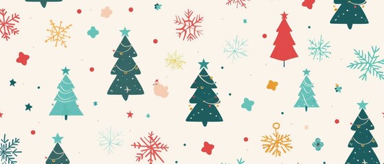 vector graphic of cute simple patterns of Christmas in light background