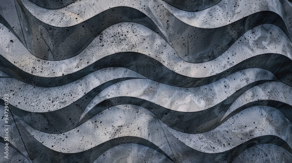 Poster A close-up shot of a wave pattern in shades of gray