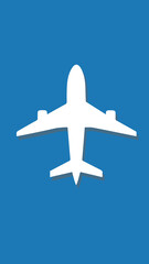 Airoplane Design in white colour on blue background.