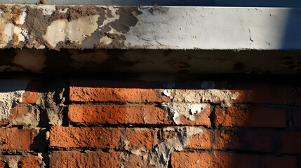 Architectural Resilience: A Close-Up Perspective on a Time-Worn Urban Gutter Against a Brick Wall
