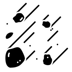 Falling Asteroid Glyph Icon