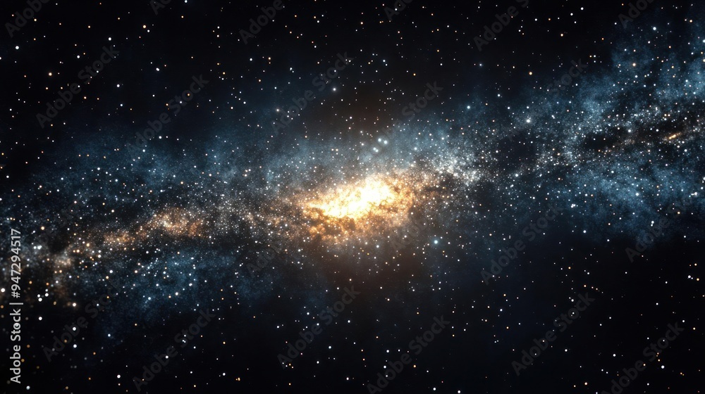 Wall mural the vastness of outer space with its multitude of stars forming an intricate galaxy pattern set agai
