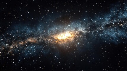 the vastness of outer space with its multitude of stars forming an intricate galaxy pattern set agai