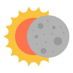 Fototapeta premium Eclipse Flat Icon