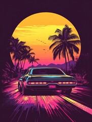 Car on Palm Tree Road