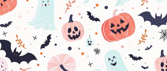 vector graphic of cute Halloween  patterns
