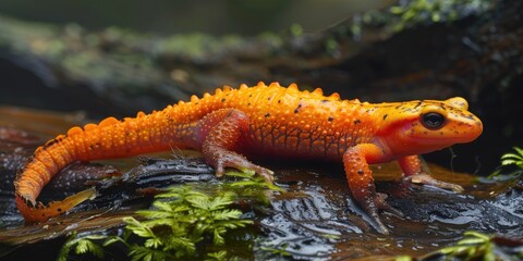 Fototapeta premium Newt Species Tylototriton verrucosus from Southeast Asia