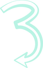 Arrow fun colorful line doodle for children or party celebration design icon with various directions