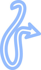 Arrow fun colorful line doodle for children or party celebration design icon with various directions