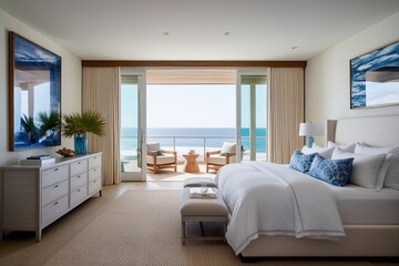 Coastal Bedroom Design Ideas with Open Space and Stylish Decor