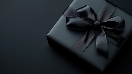 Black Gift Box with Satin Ribbon