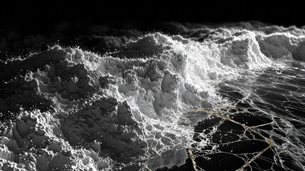Minimalistic Liquid Paint Black With White Splatter Abstract Texture Background