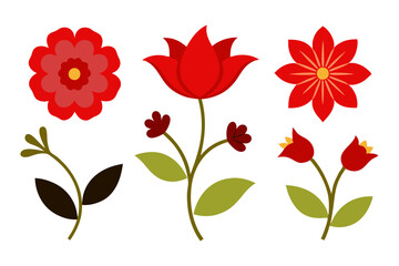 Elegant Floral Clip Art with Vibrant Colors and Detail
