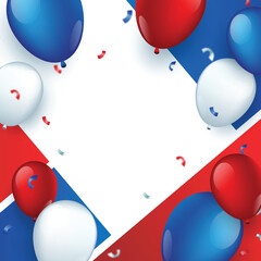Celebrate background with Red blue white baloon illustration