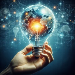 A conceptual image showcasing a light bulb as a metaphor for an innovative breakthrough and smart idea, symbolizing genius marketing strategy planning and creative thinking in business. 
