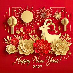 2027 Chinese New Year: Year of the Goat Celebration with Generative AI.