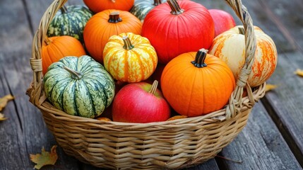 Autumn Harvest in a Basket