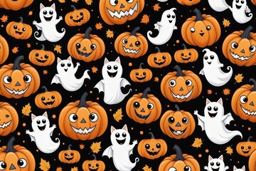 Obraz premium halloween seamless pattern