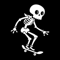 Skateboarding skeleton vector art