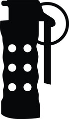 Grenade silhouette illustration isolated on white.