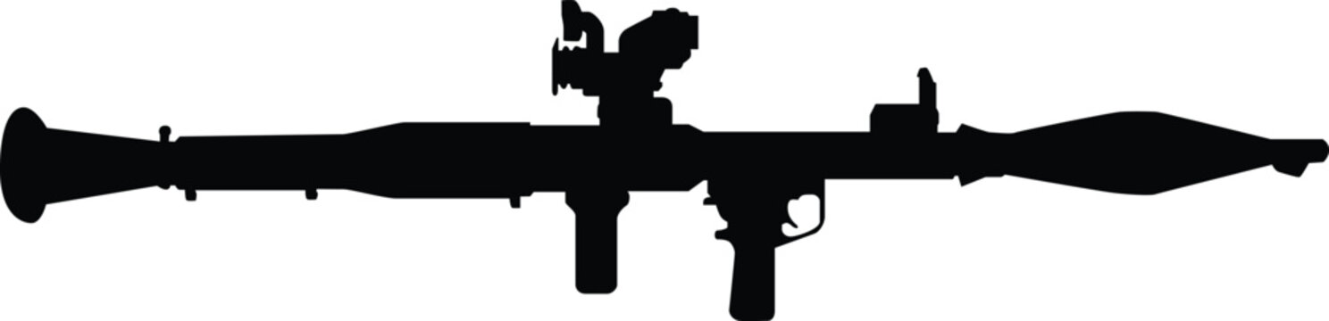 black rpg silhouette, weapon, military, war clip art preview