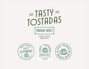 Classic Mexican Food Shop signage text effect. logo branding set