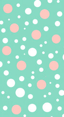 A fresh mint background adorned with delicate white polka dots creates a playful and modern design aesthetic.