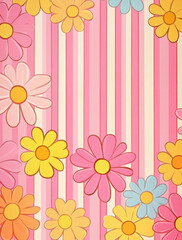 A cute pink and white lined notebook full of whimsical designs, perfect for jotting down notes with a playful vibe.