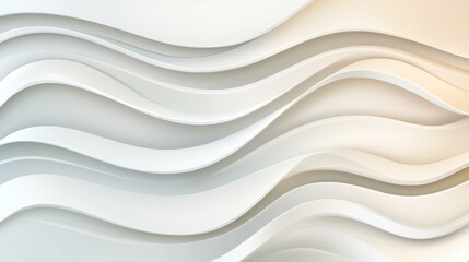 Obraz premium Embrace elegance with this luxurious abstract wave design, featuring soft, smooth textures in white and light gray.
