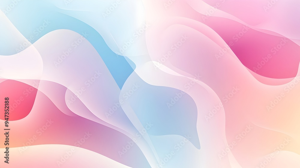 Poster elegant and modern pastel gradient abstract background featuring soft flowing curved shapes and line