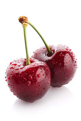 Sweet cherries isolated on white background